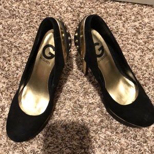 Black n gold high heels